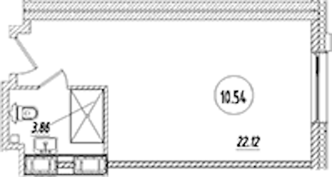 Квартира студия 25.98 м², 10/9 эт., Апарт-отель «Апарт отель Well»